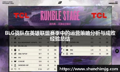 BLG战队在英雄联盟赛季中的运营策略分析与成败经验总结